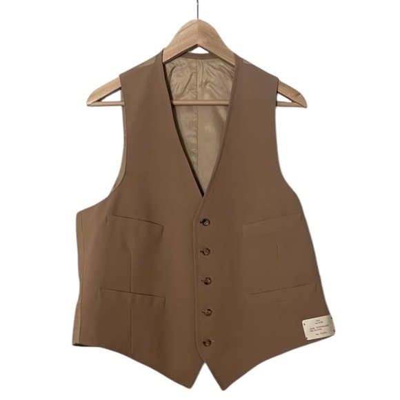 Vintage Rogers Peet Men's 100% Texturized Polyester Tailored Tan Suit Set, NEW - Picture 6 of 16